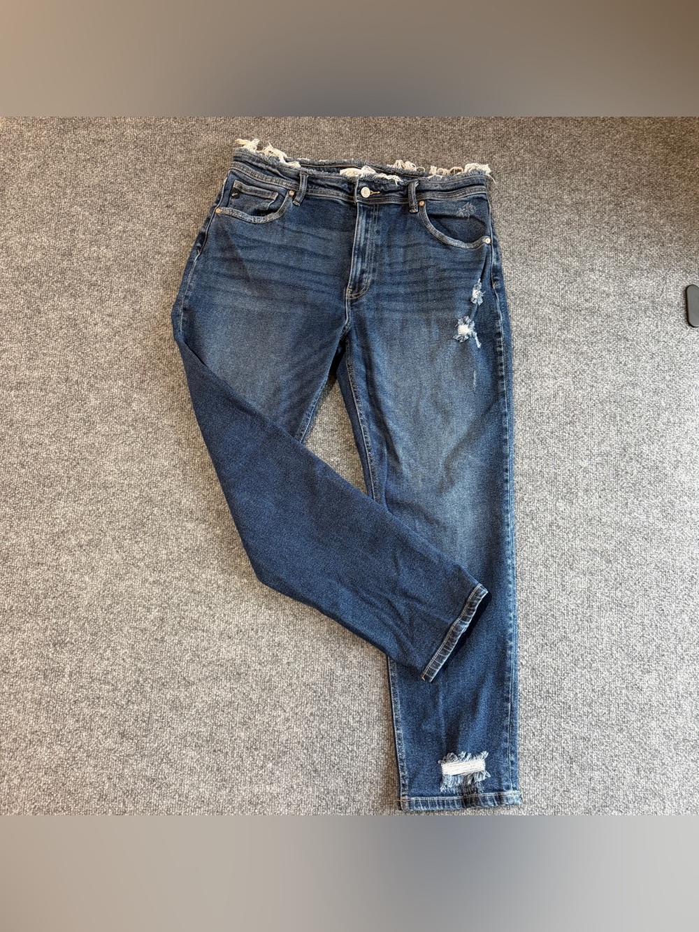 KanCan Medium Blue Washed Distressed Boyfriend Jeans